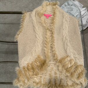 Lilly Pulitzer Cream and Tan Knit Cardigan